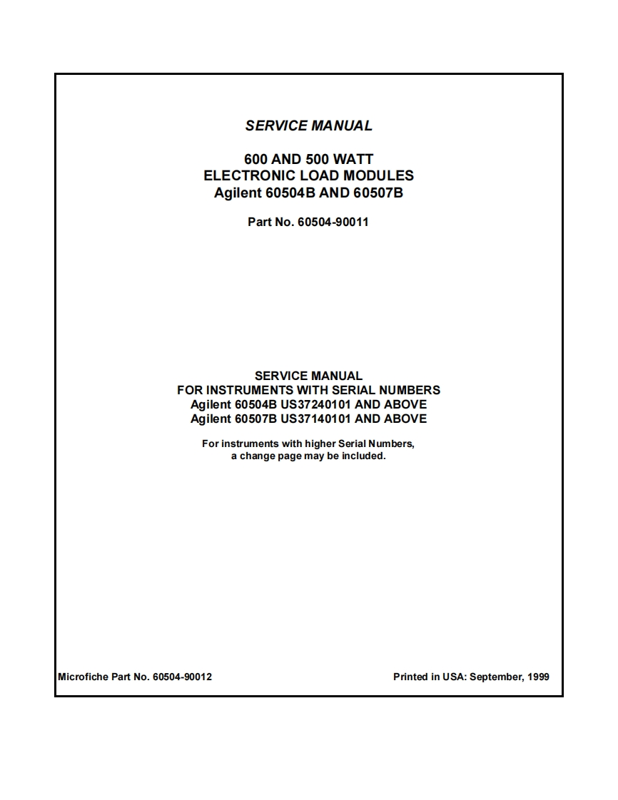 AGILENT-60504ser维修维护手册