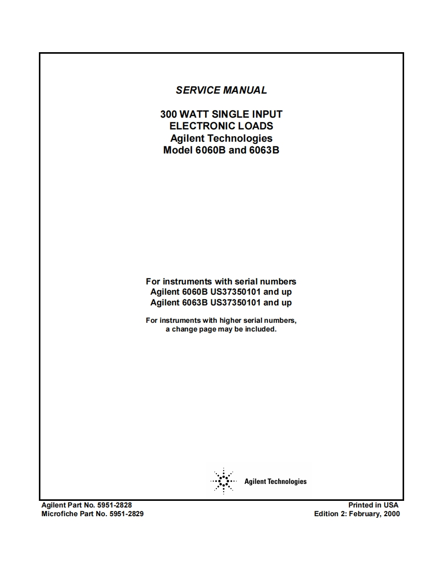 AGILENT-6060ser维修维护手册