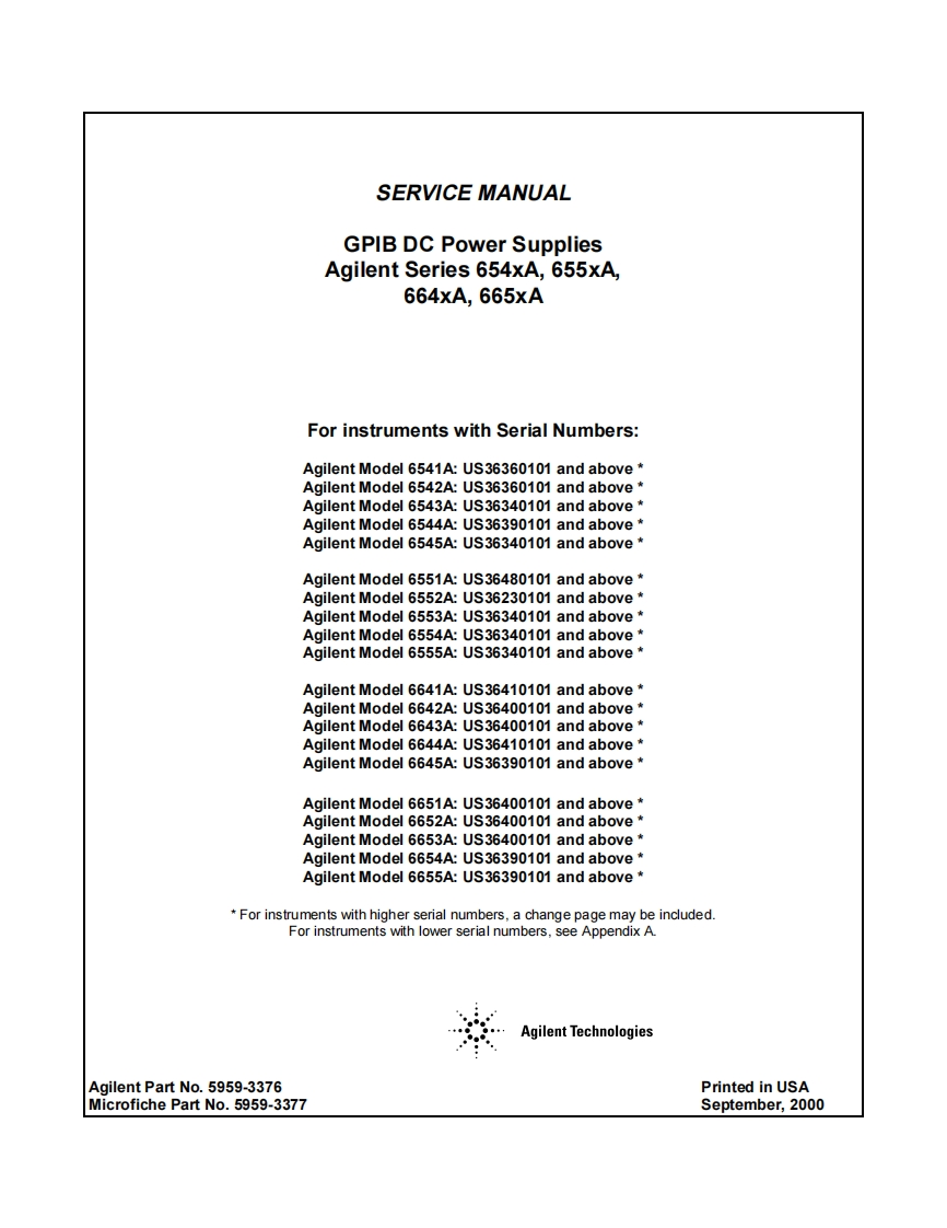 AGILENT-654xAser维修维护手册