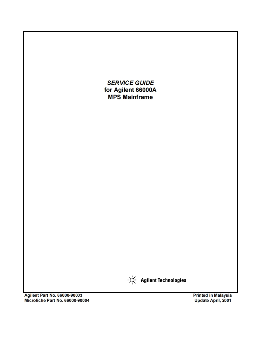 AGILENT-66000ser维修维护手册