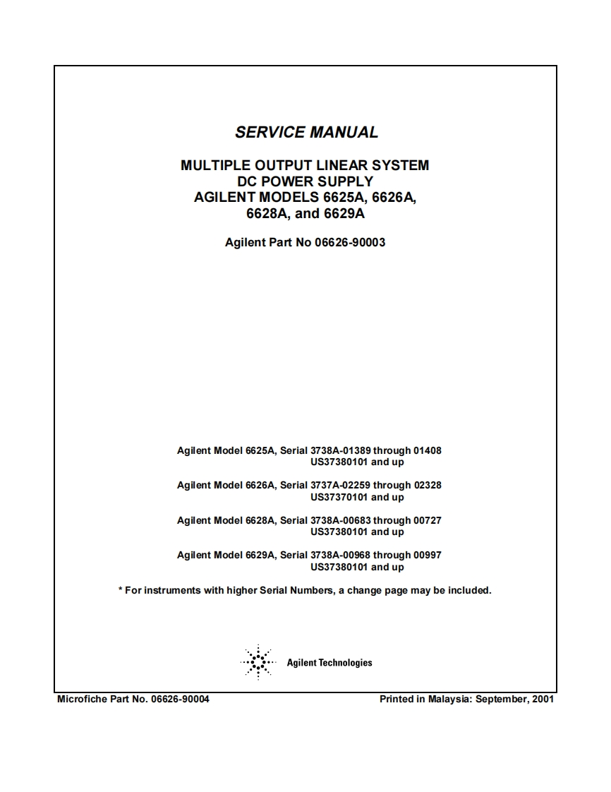 AGILENT-6626Aser维修维护手册
