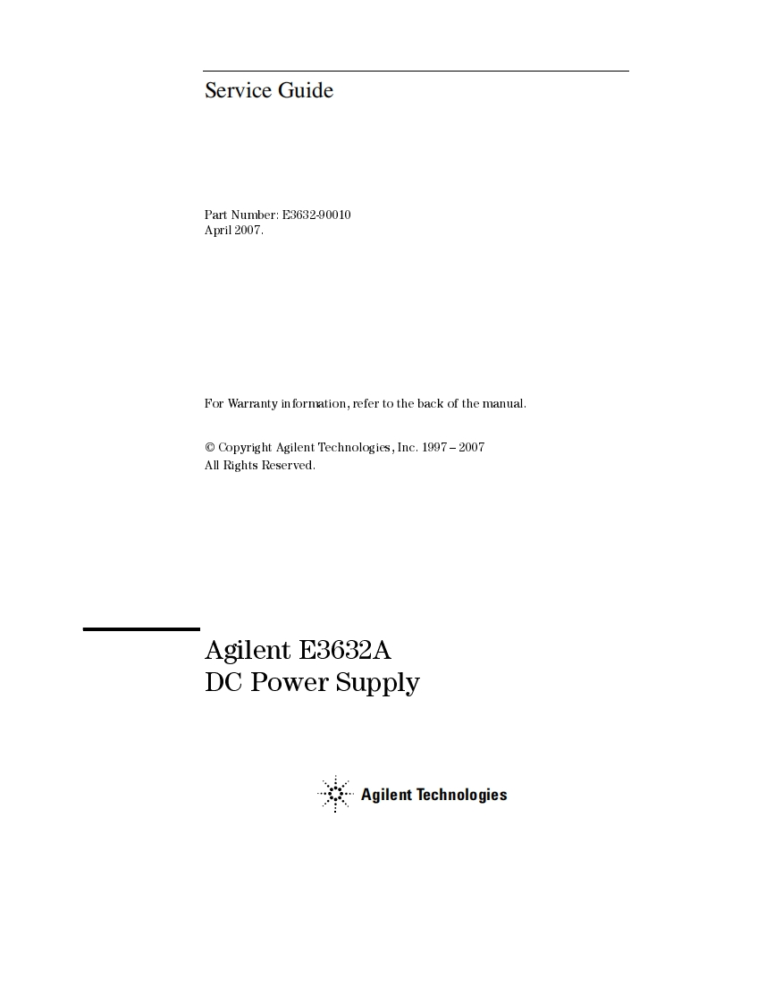 AGILENT安捷伦_E3632A_ServiceGuide_en维修维护手册