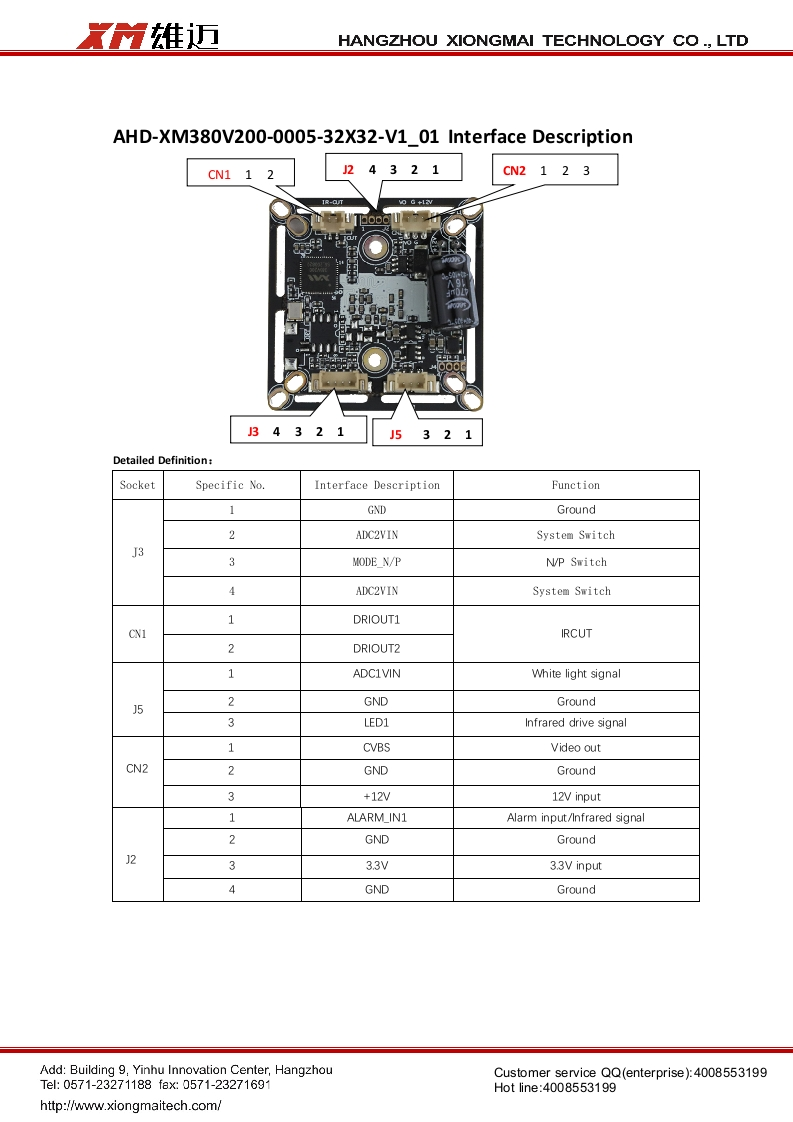 AHD-XM380V200-0005-32X32-V1_01-Interface-Description（XAG-53X80PT-YR）