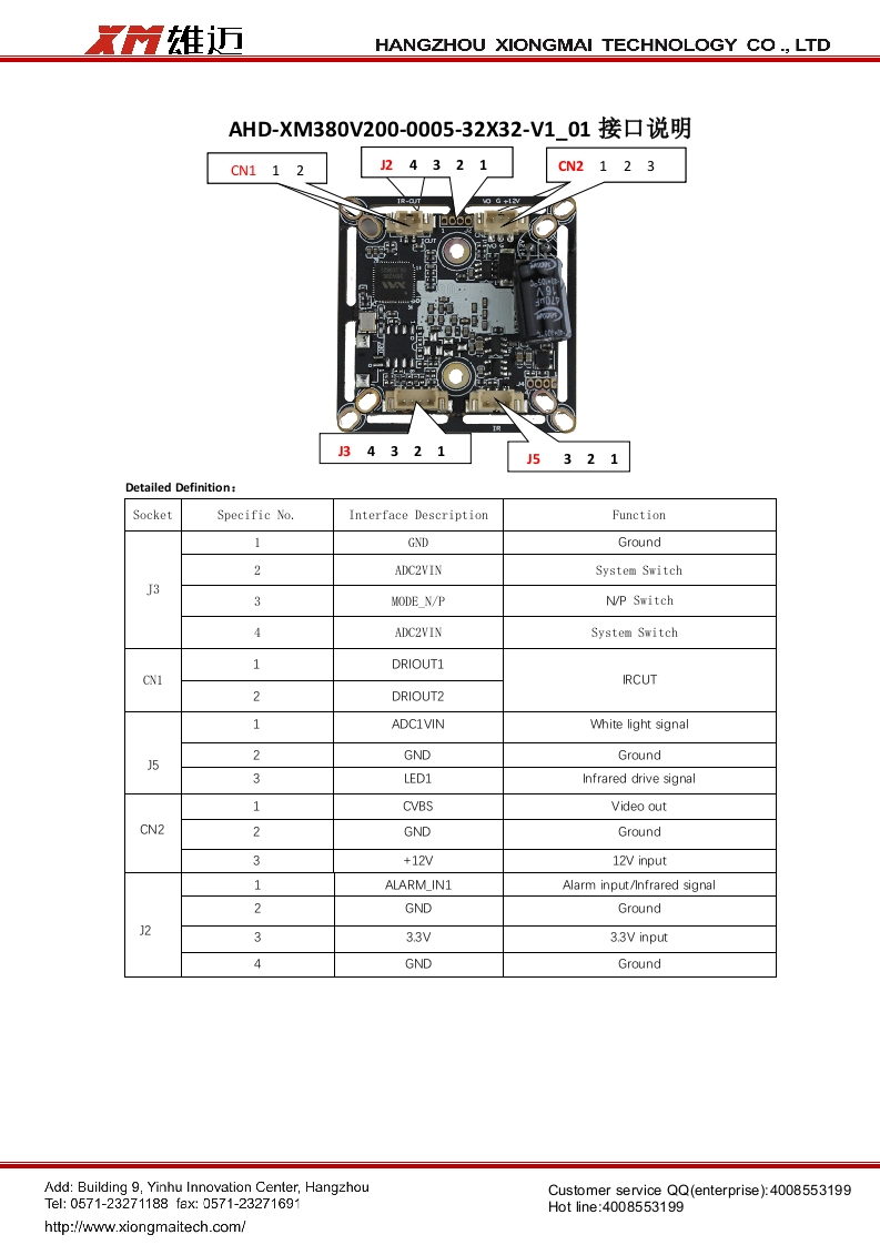 AHD-XM380V200-0005-32X32-V1_01-Interface-Description（XAG-53X80PT-Y）