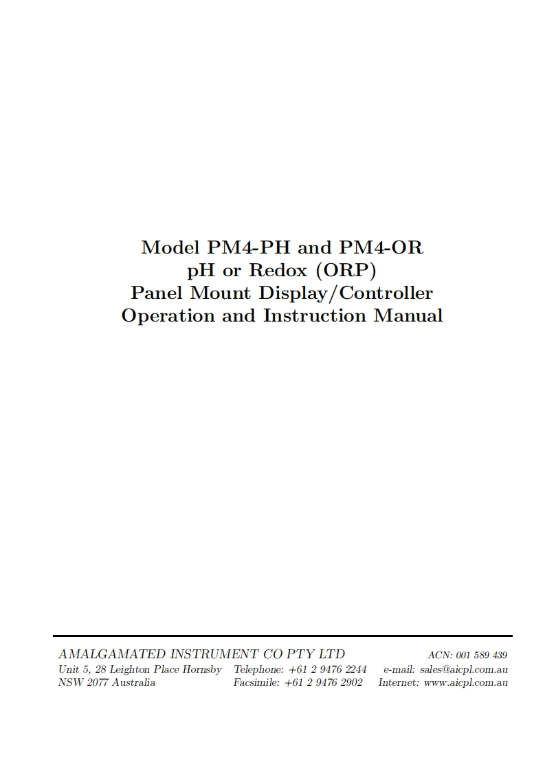 AIC-PM4-PH-Meter-User-Manual操作说明书手册