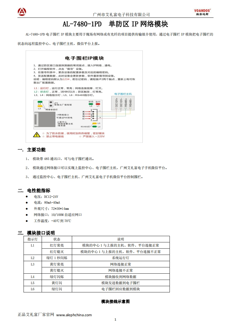 AILIFU艾礼富-AL-7480-1PD-电子围栏IP网络模块说明书新质力文库 - 聚焦新质生产力发展的数字化知识库_行业洞察 / 理论成果 / 实践指南免费下载新质力文库
