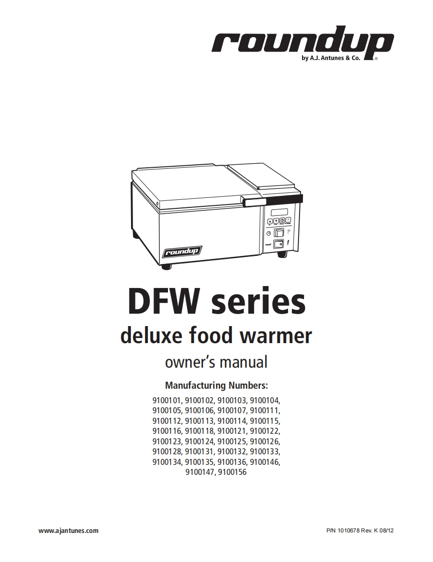 AJ-Antunes-DFW-User-Manual操作说明书手册