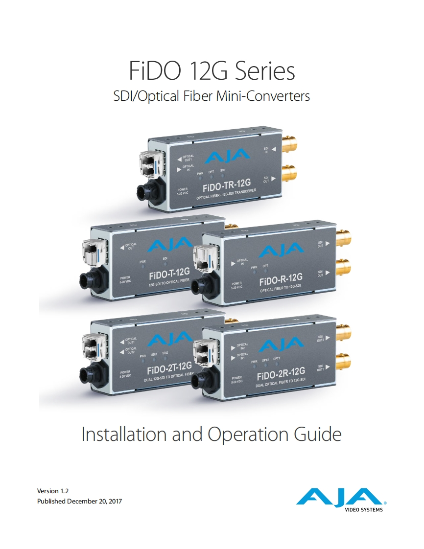 AJA_FiDO-12G-Series_操作说明书手册_v1.2