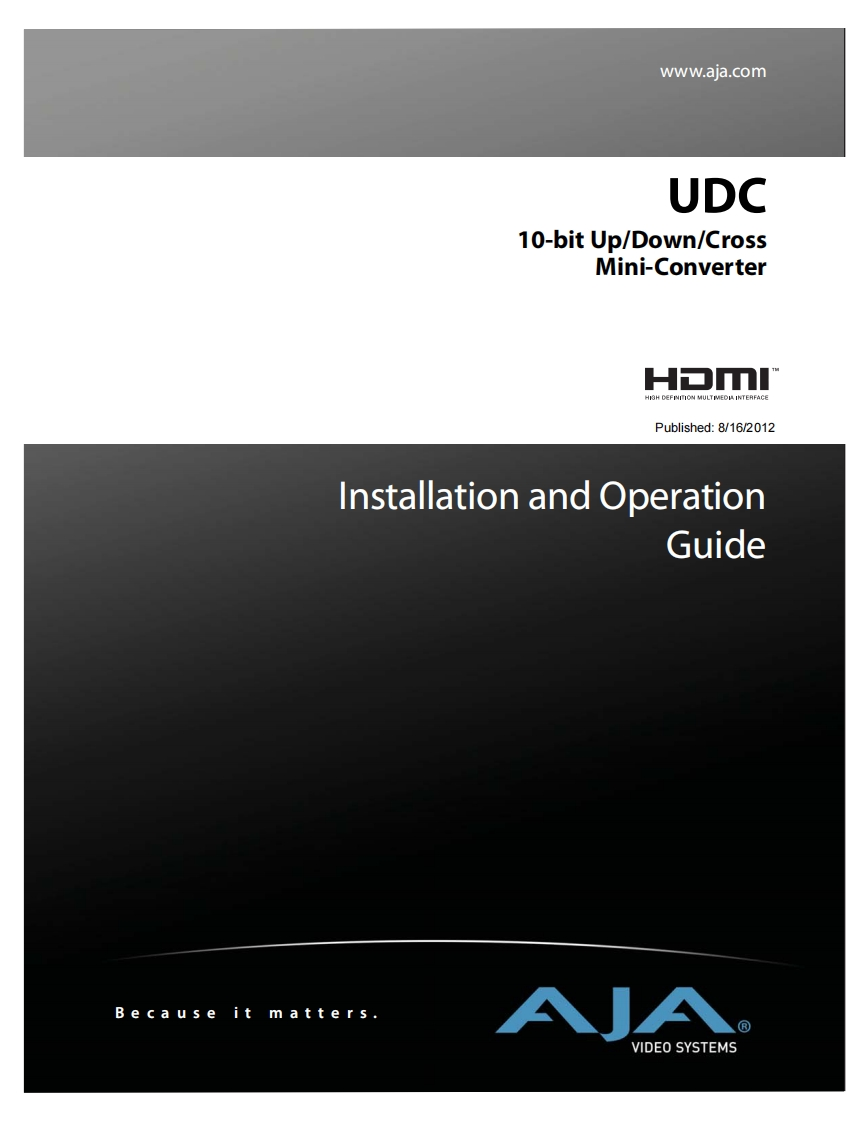 AJA_使用说明书手册_UDC