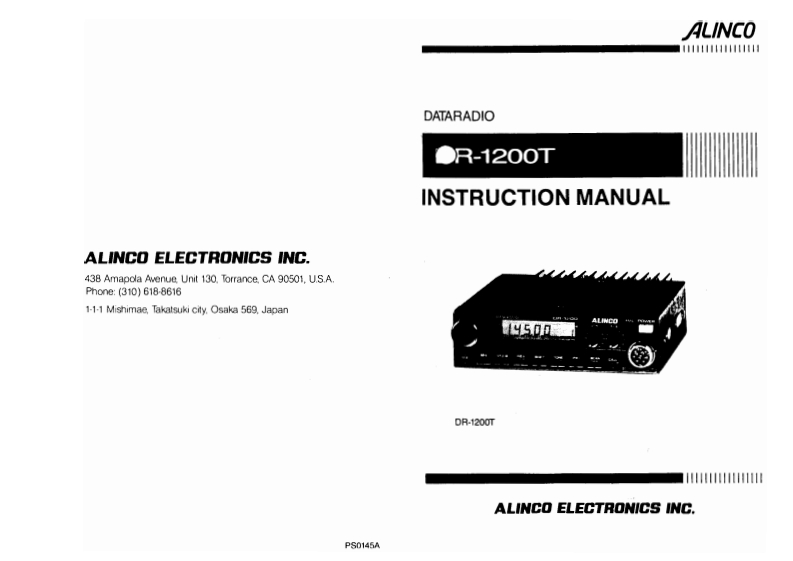 ALINCO--DR-1200-操作说明书手册