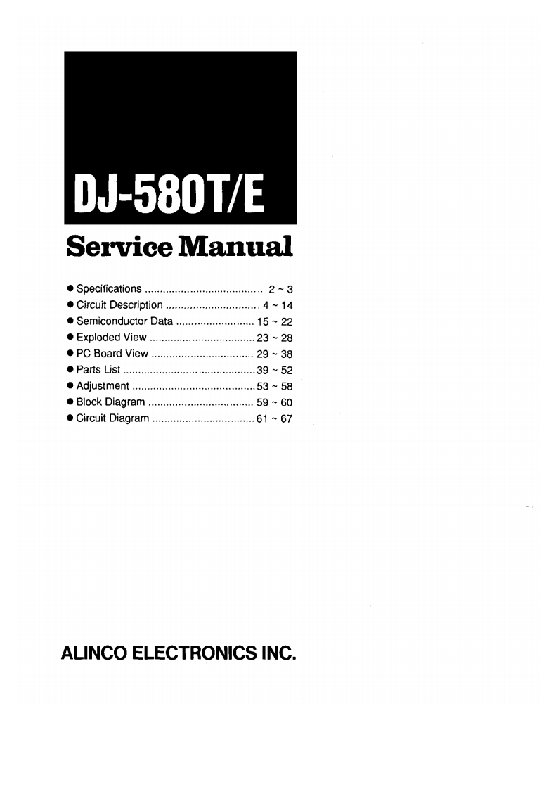 ALINCODJ580MANUAL维修手册