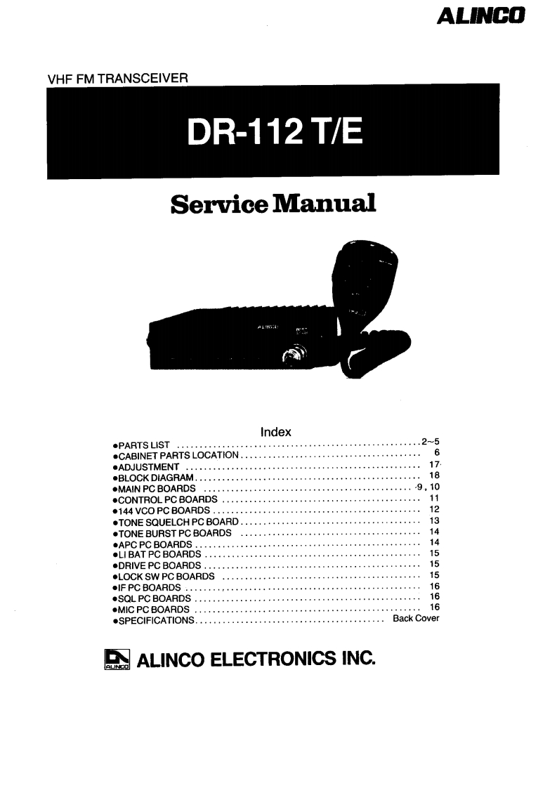 ALINCODR-112MANUAL维修手册
