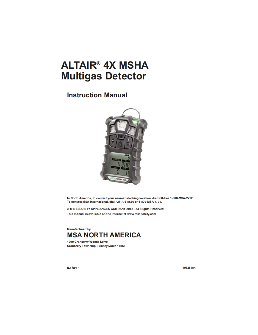 ALTAIR4XMSHA手册说明书指南-EN