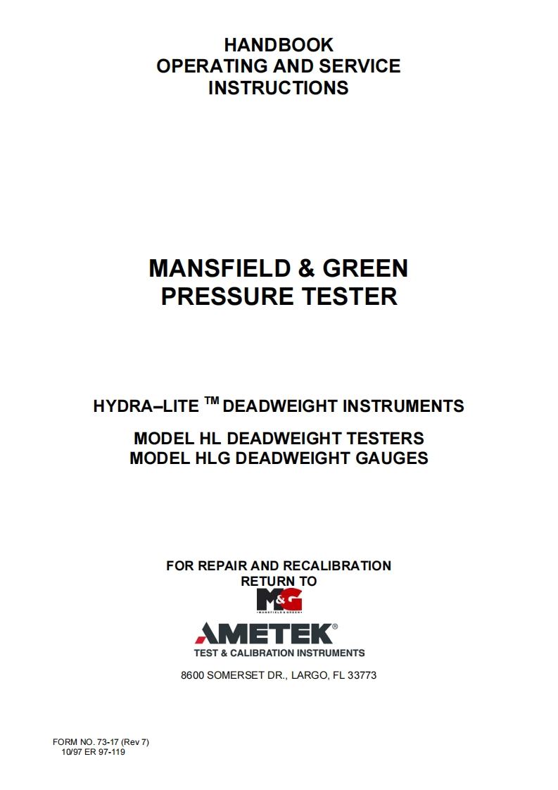 AMETEK-HL_操作说明书手册