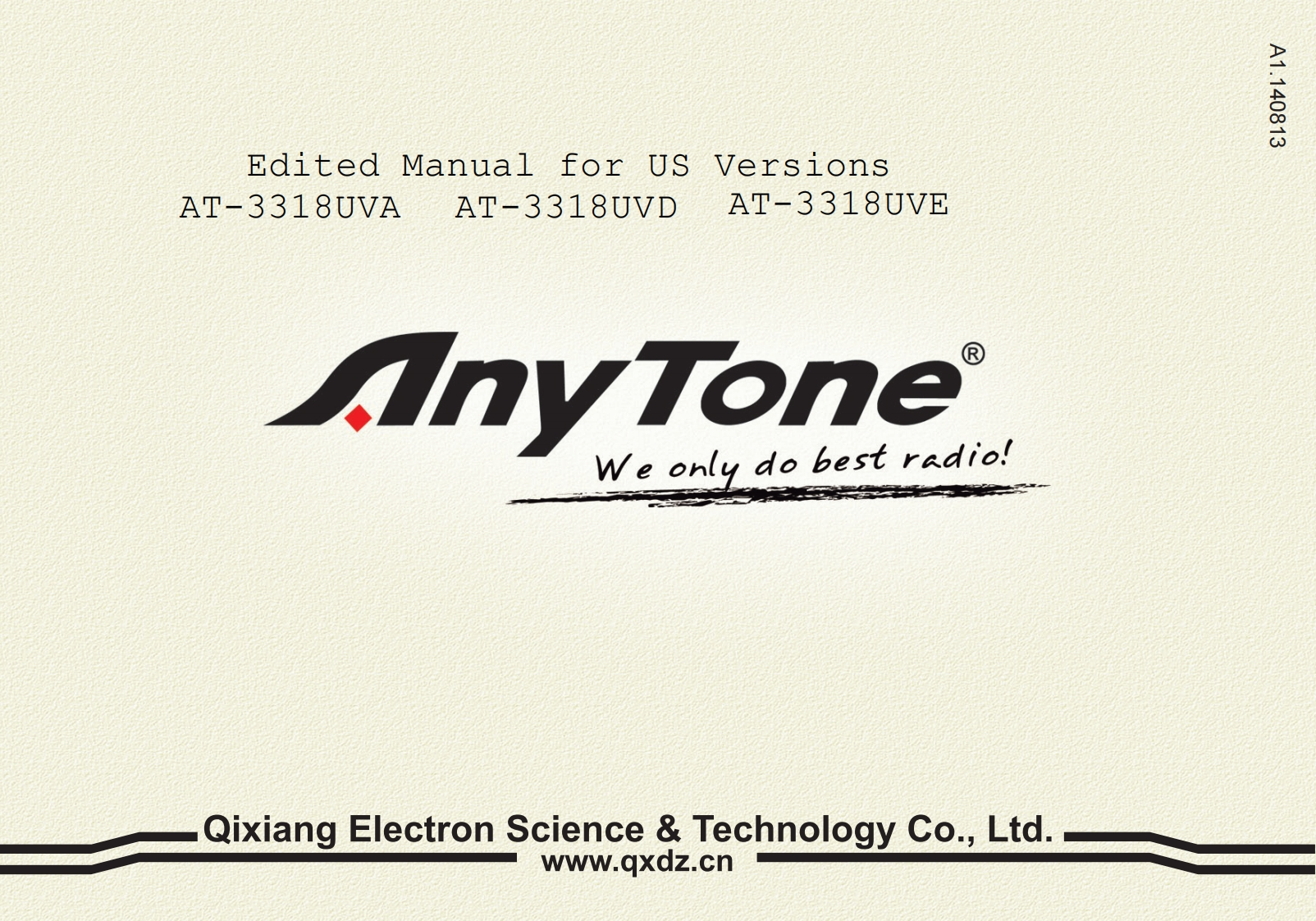 ANYTONE自由通对讲机手台AT-3318UV_USA(ADE)_English_Edited操作说明书手册