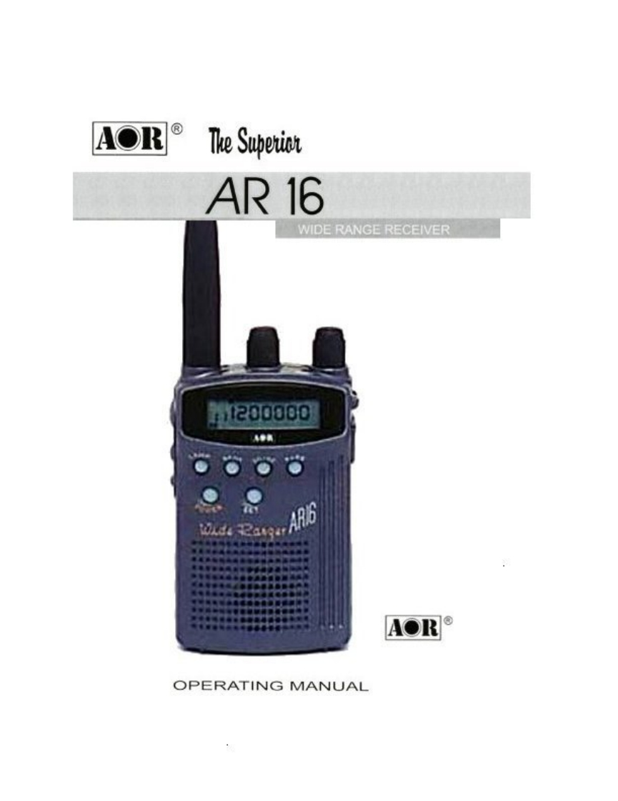 AOR_AR16_Manual操作说明书手册