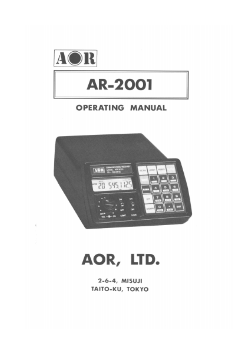 AOR_AR2001-(Manual操作说明书手册)