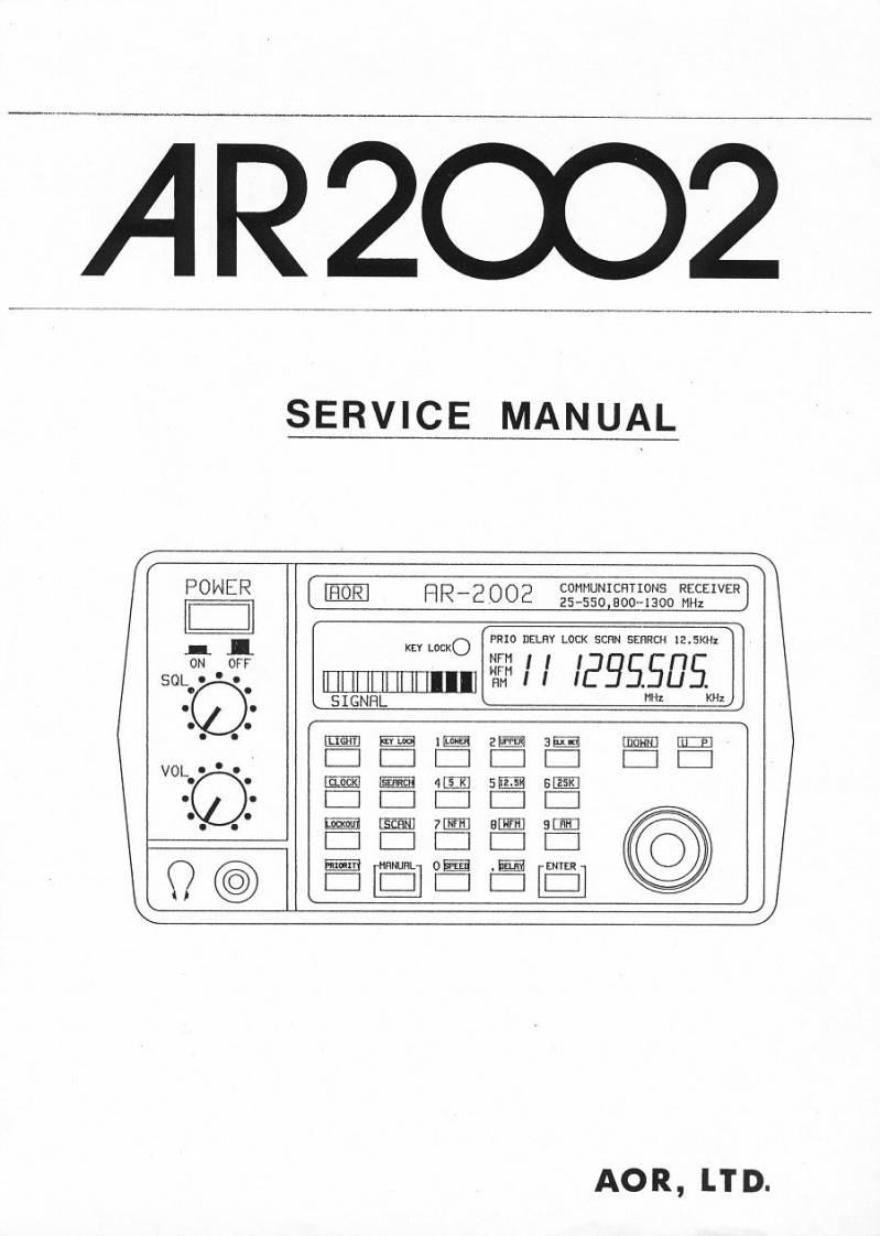 AOR_AR2002-(Service-Manual维修手册含电器原理图)