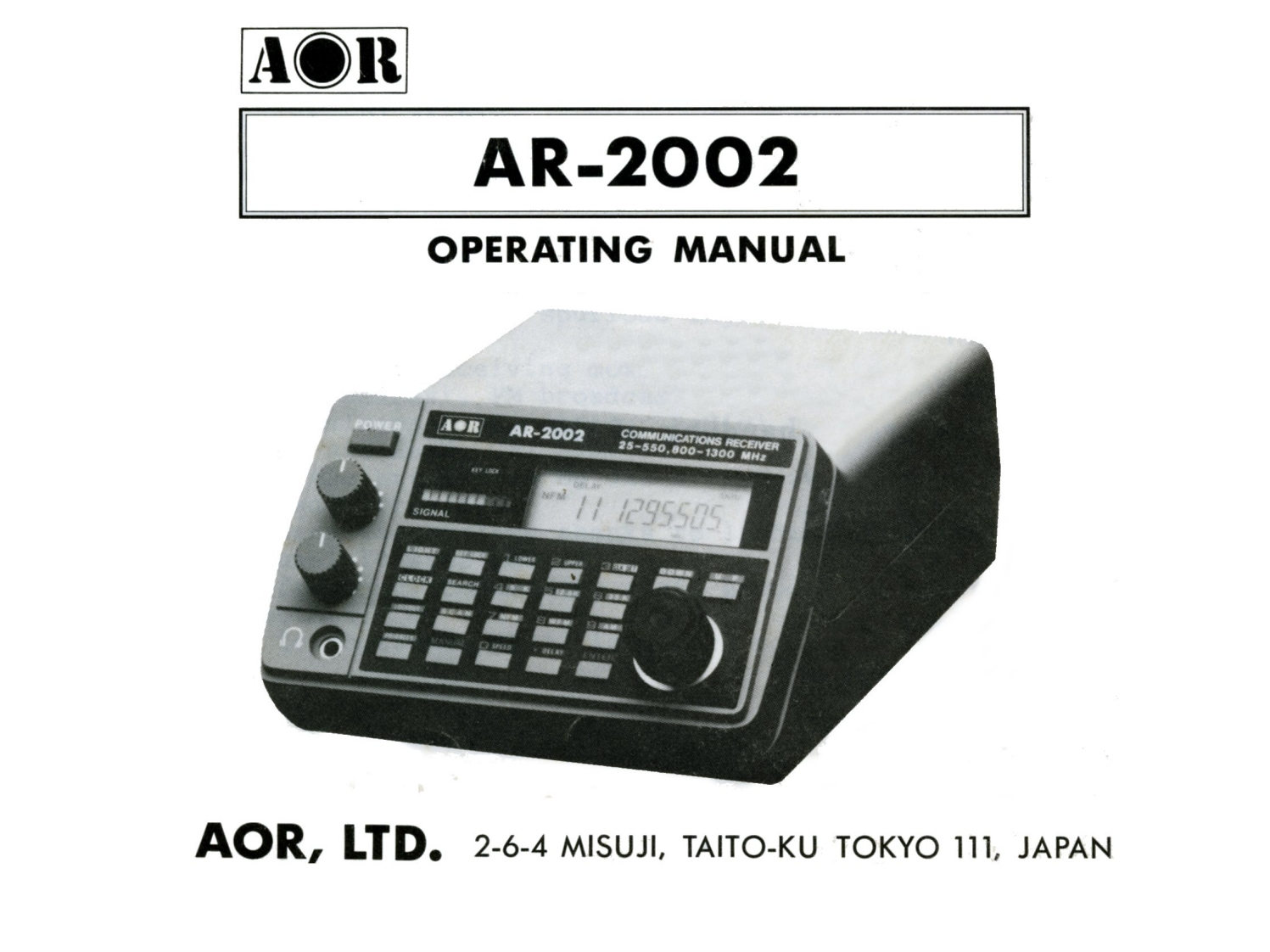AOR_AR2002_Operating_Manual操作说明书手册