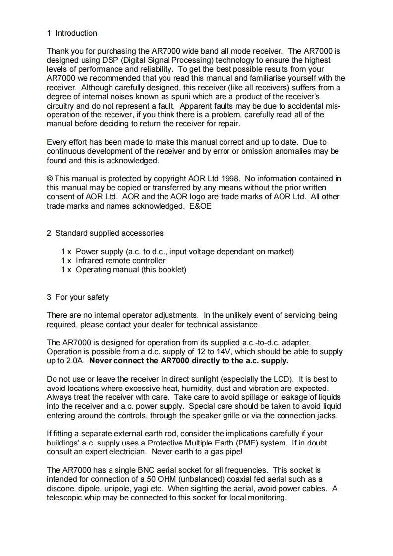 AOR_AR7000_Manual操作说明书手册