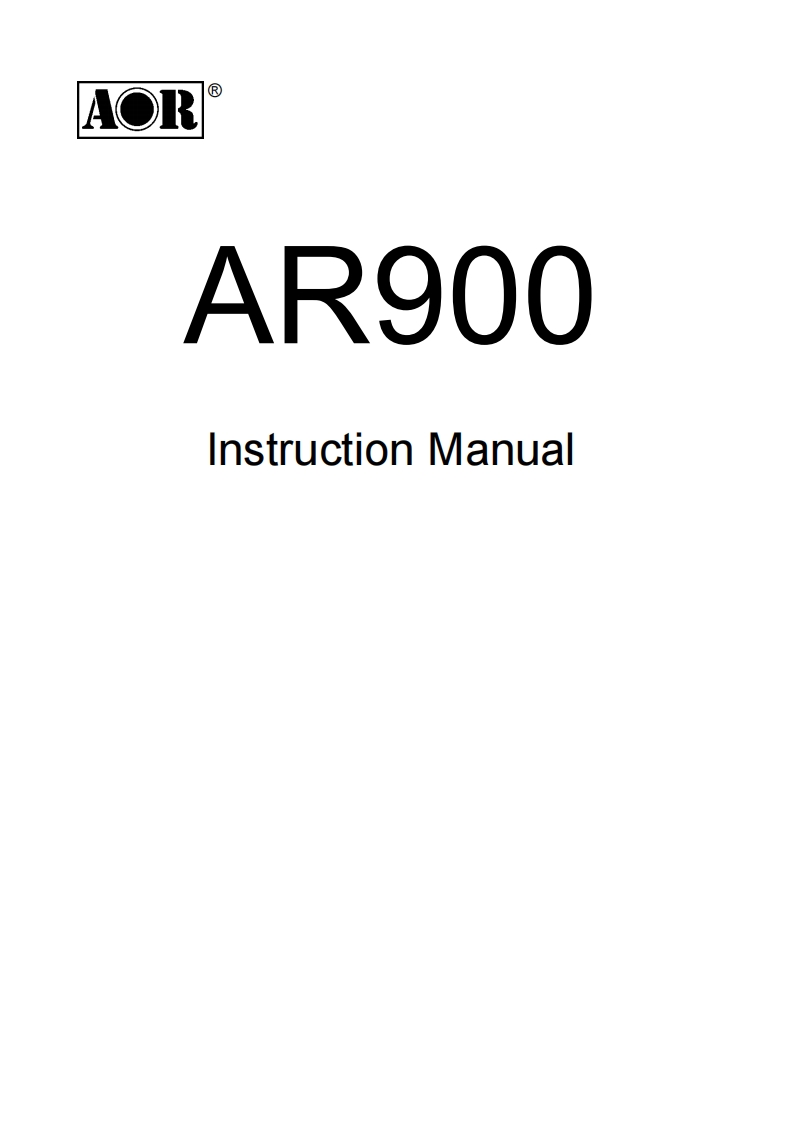 AOR_AR900_Manual操作说明书手册