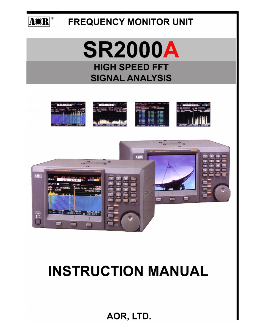 AOR_SR2000A_Manual操作说明书手册