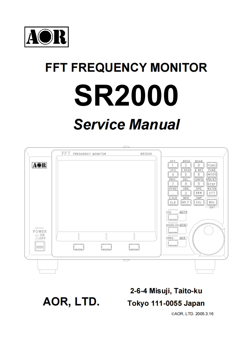 AOR_SR2000_Service_Manual维修手册含电器原理图