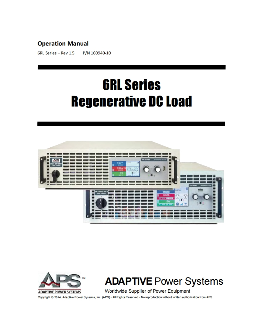 APS_6RL_Series_Regen_DC_Load_操作说明书手册-PN_160940-10