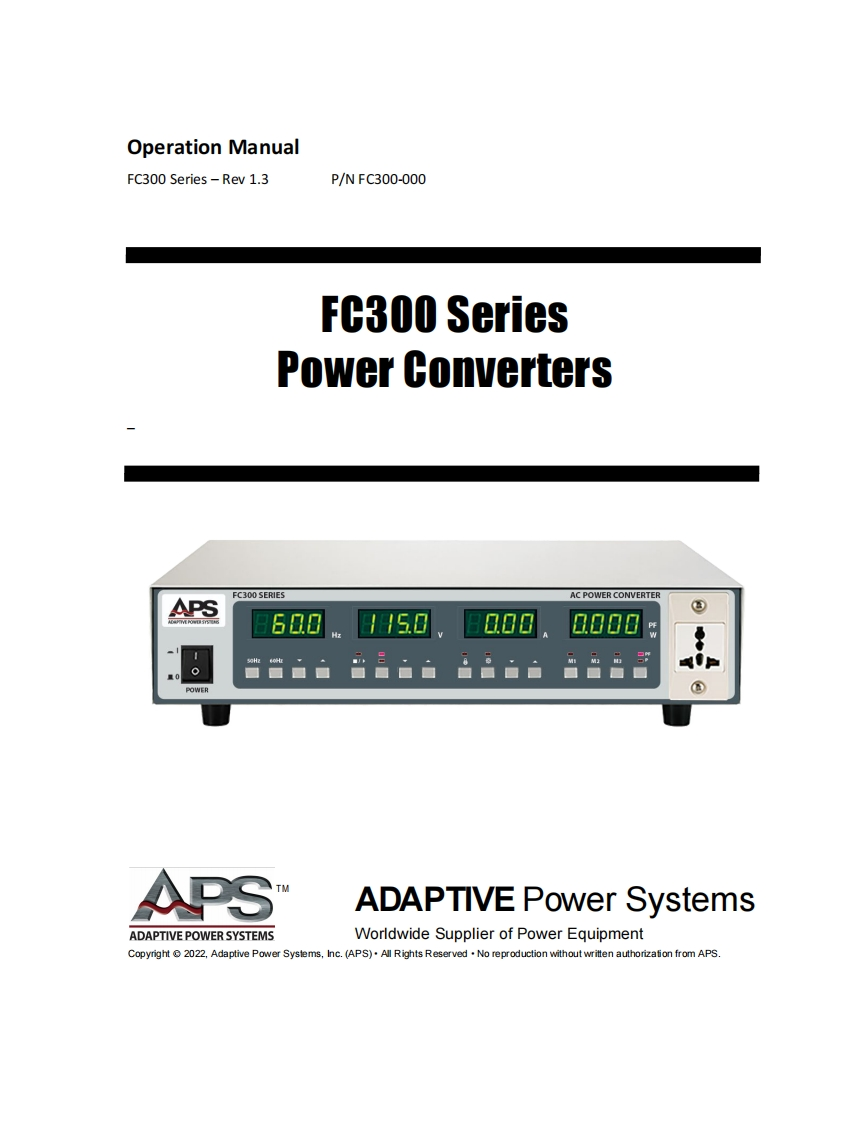 APS_FC300-000-00.0OperationManual操作说明书手册