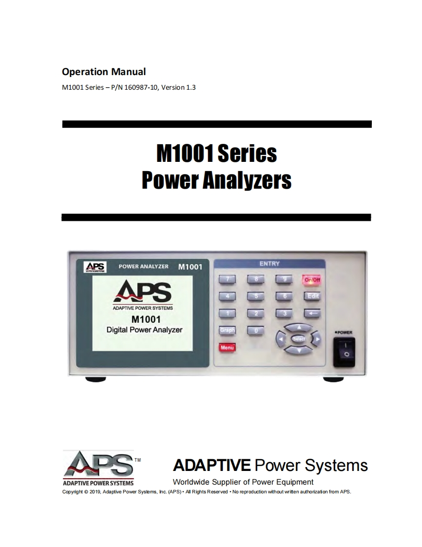 APS_M1001_Power_Analyzer_Manual操作说明书手册