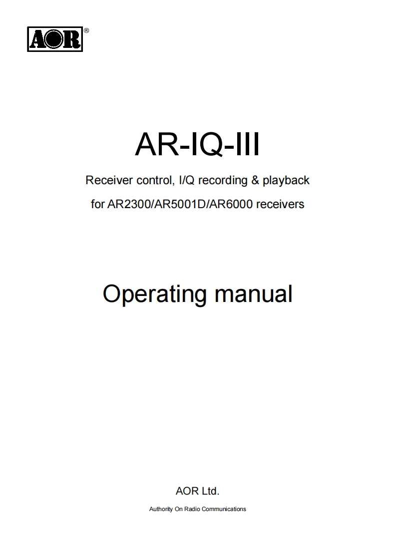 AR-IQ3_操作说明书手册