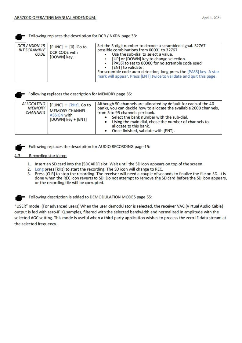 AR5700D_操作说明书手册_addendum