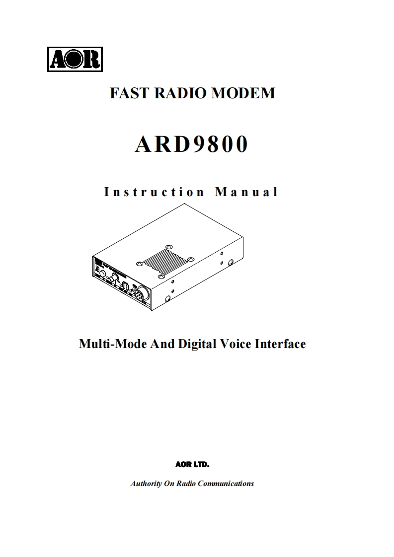 ARD9800--(Manual操作说明书手册)