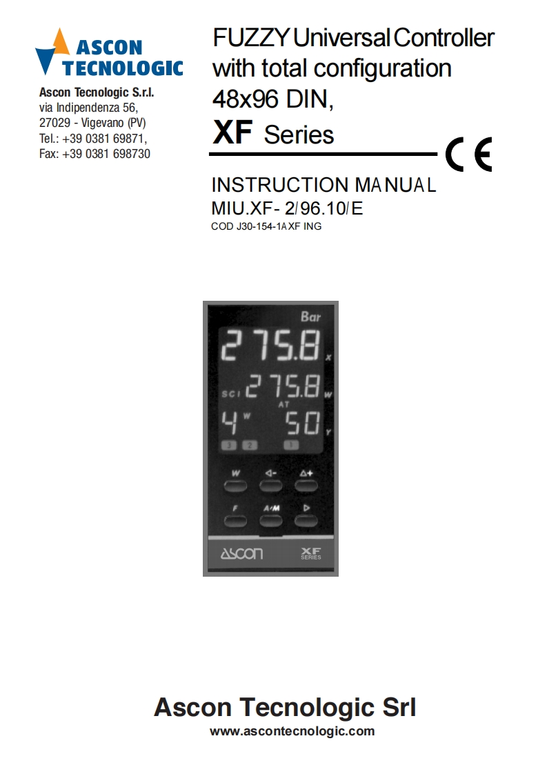 ASCON_TECNOLOGIC_XF_操作说明书手册