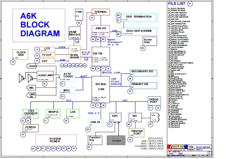ASUS-A6K笔记本电器原理图