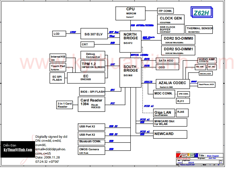 ASUS-Z62H笔记本电器原理图