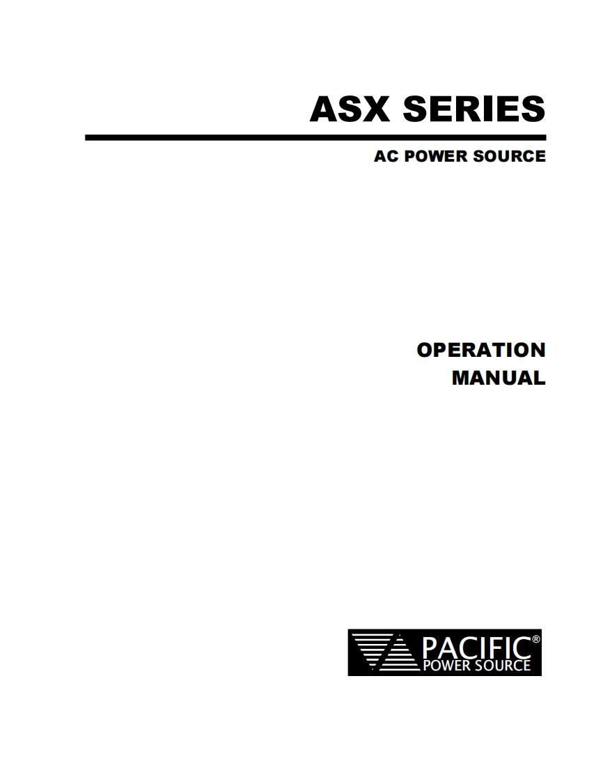 ASX_Series_操作说明书手册