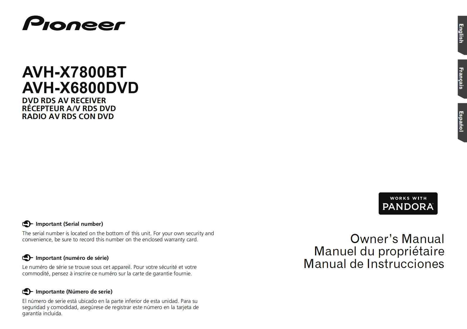 AVH-X7800BT_使用说明书手册1019151