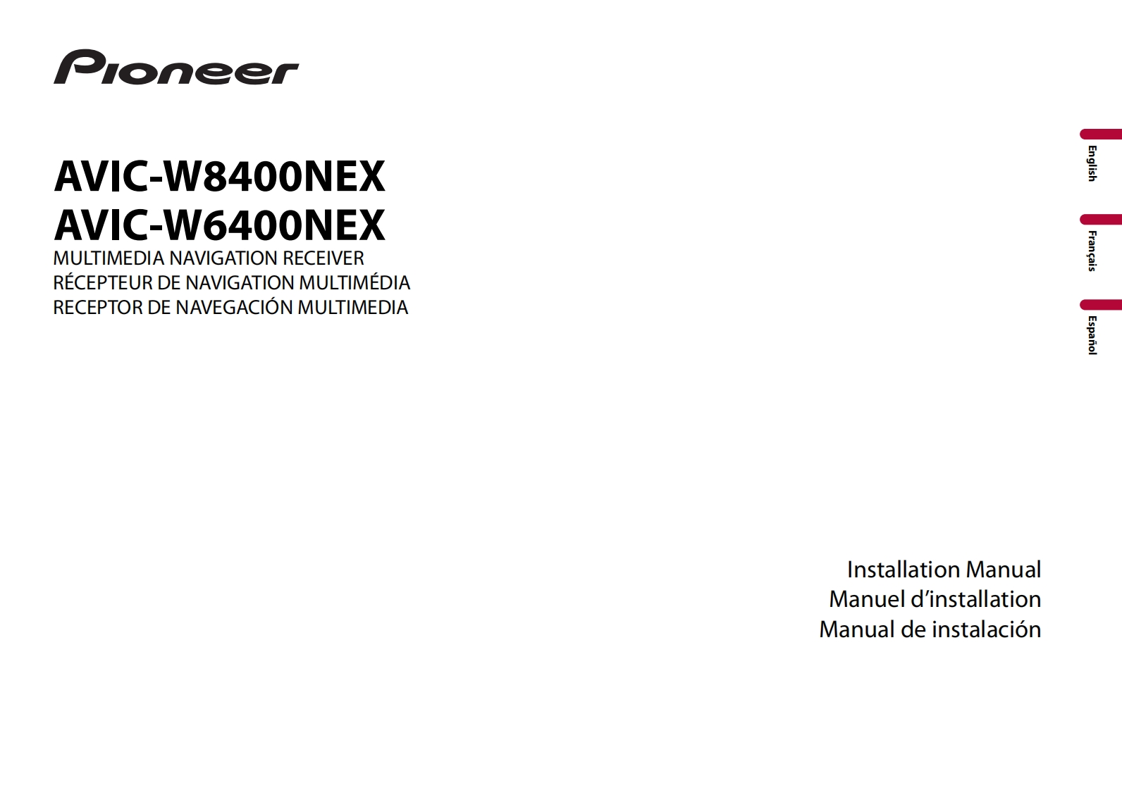 AVIC-W8400NEX_安装说明书手册051718