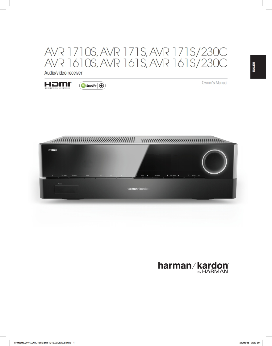 AVR1610S_1710S_操作说明书手册_EN