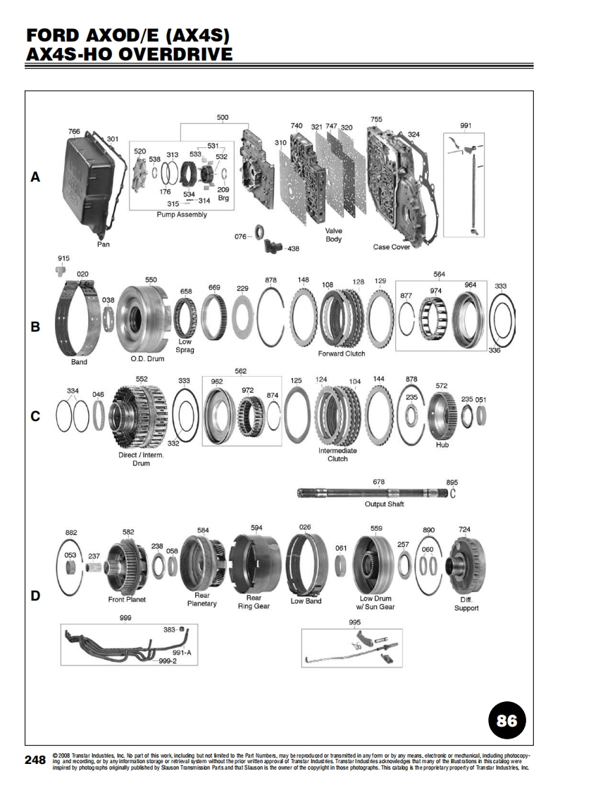 AXOD变速箱零部件图册