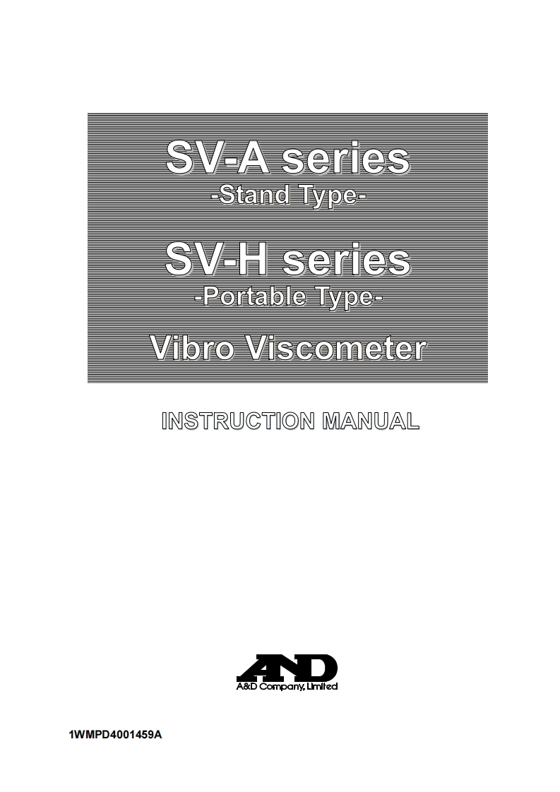 AandD-Viscometer-SV-1A-Instruction-操作说明书手册
