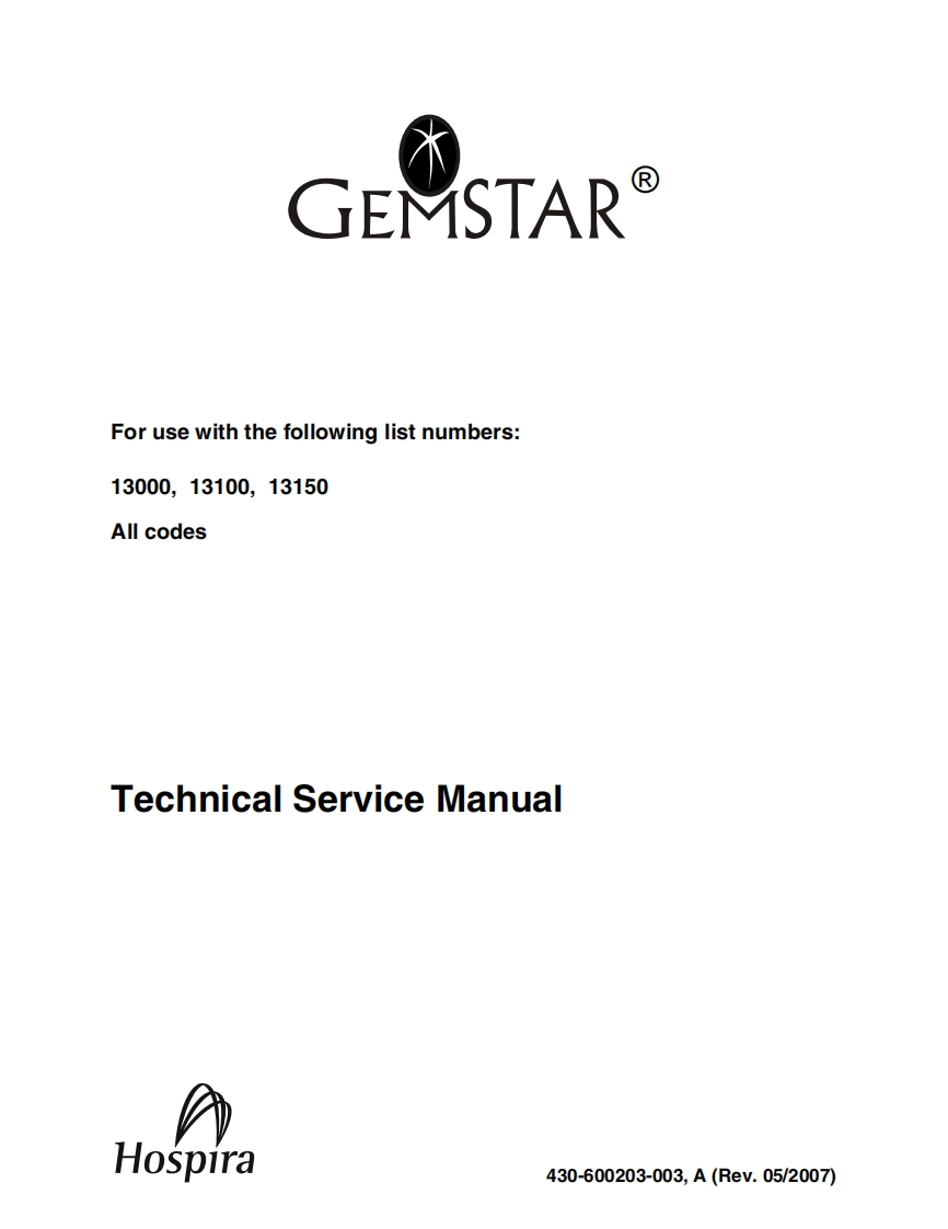 Abbott_Gemstar_Service_Manual维修参考说明书手册