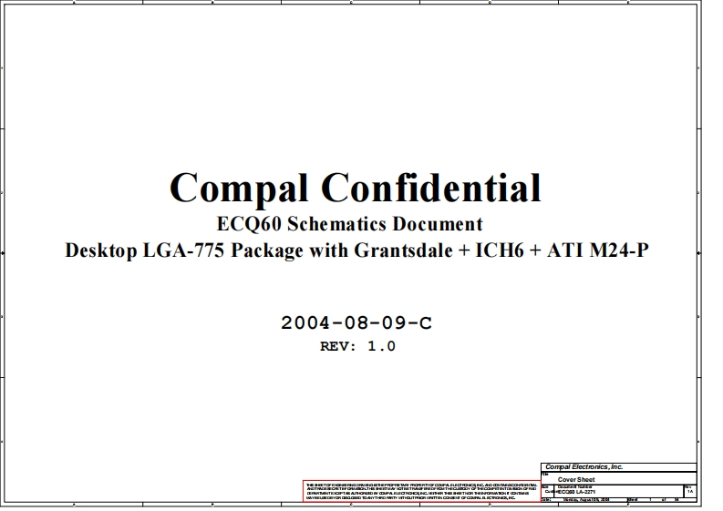 Acer-Aspire-1800_Compal_LA-2271_ECQ60_Rev0.2笔记本电器原理图