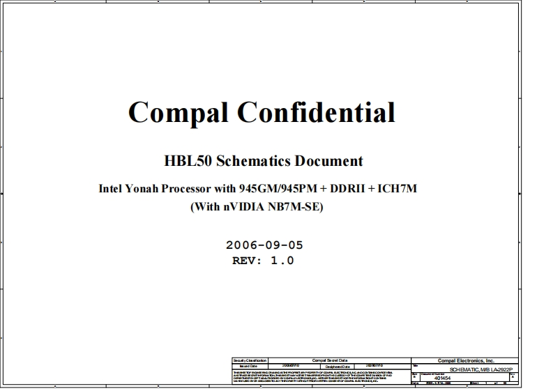 Acer-Aspire-3690-5630-5650-5680---COMPAL-LA-2922P-HBL50---REV-1.0笔记本电器原理图