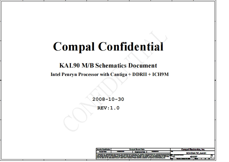 Acer-Aspire-4735_4736_4935_4936_Compal_LA-4491P_KAL90_Rev1.0笔记本电器原理图