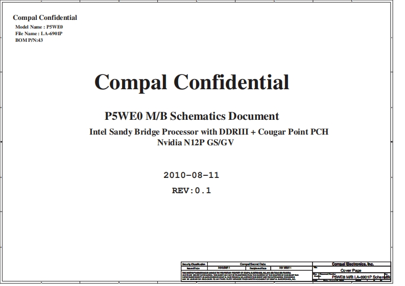 Acer-Aspire-5750_Compal_LA-6901P_P5WE0_Rev0.1笔记本电器原理图