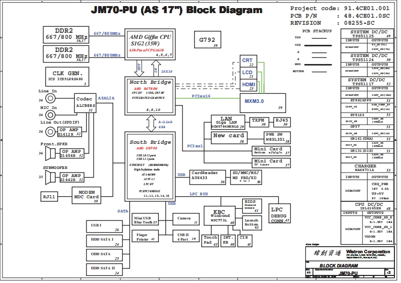 Acer-Aspire-7735_Wistron_JM70-PU_RevSC笔记本电器原理图