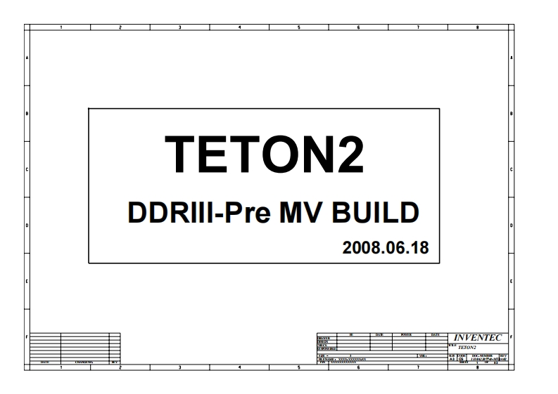 Acer-Aspire-8920_Inventec_TETON2_DDRIII-Pre_MV_1310A22077-0-MTR_RevA02笔记本电器原理图