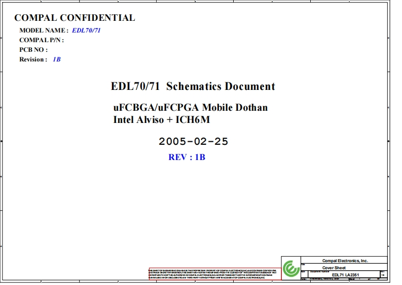 Acer-Aspire-9100-(Compal-LA-2351)-schematics-diagram笔记本电器原理图